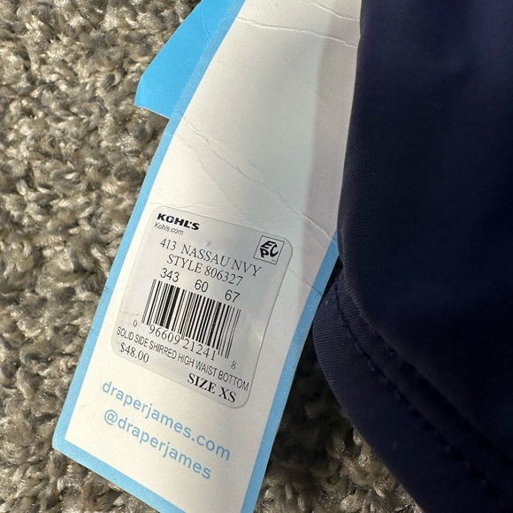 NWT DRAPER JAMES RSVP Side Shirred High-waisted Swim Bottoms Size XS - Picture 6 of 8